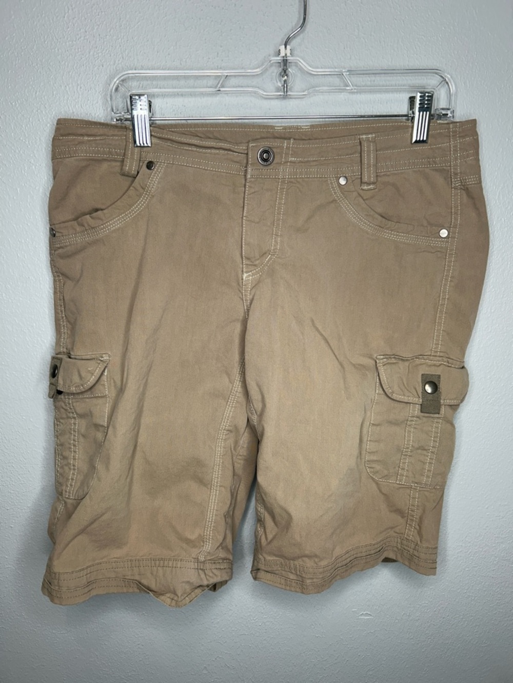 Kuhl Tan Cargo Shorts - Classic Utility Style. Size 12